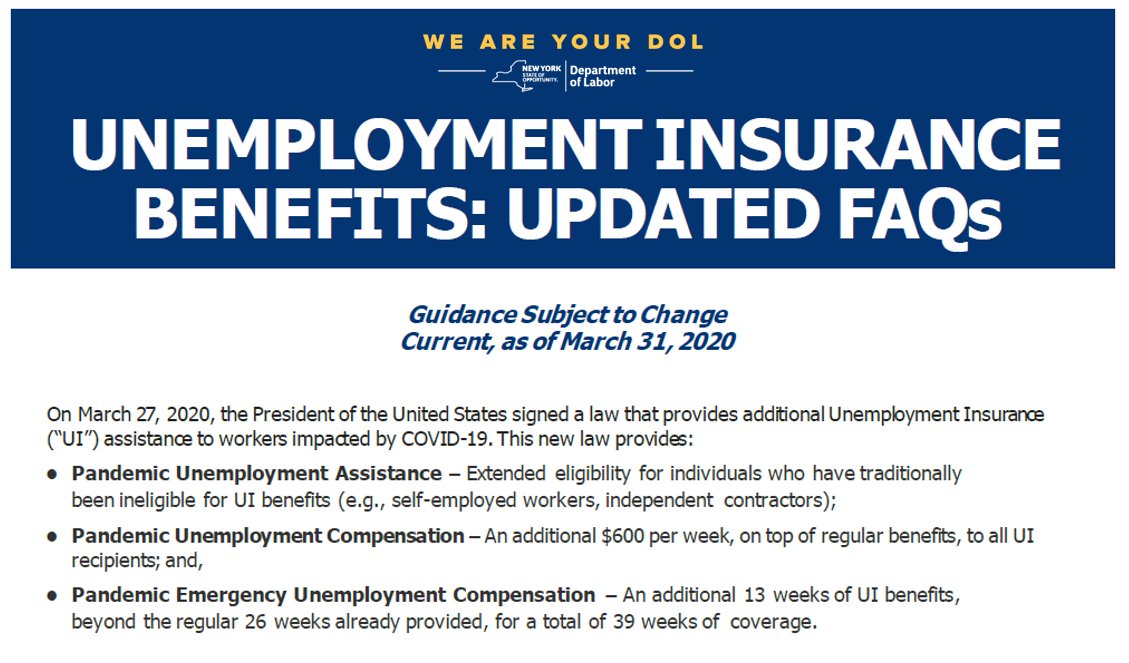 New York may not have enough money to pay all the unemployment claims being filed
