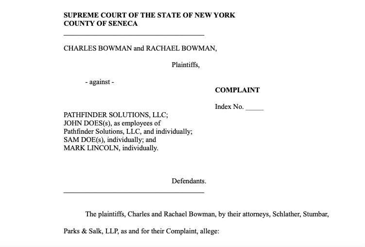 Fayette resident files civil lawsuit in Seneca County against Cayuga Nation Police’s superintendent, Pathfinder Solutions company