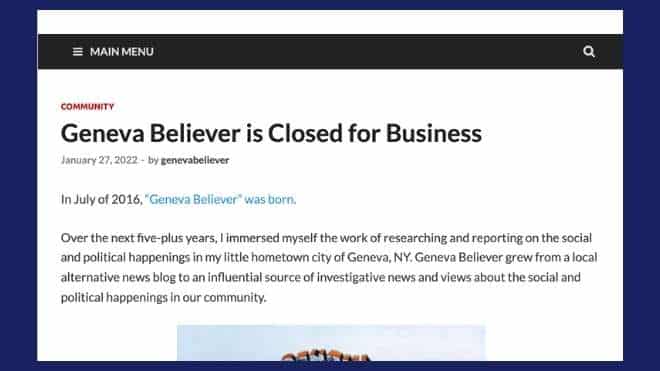 Geneva Believer ends 5+ year run publishing city news