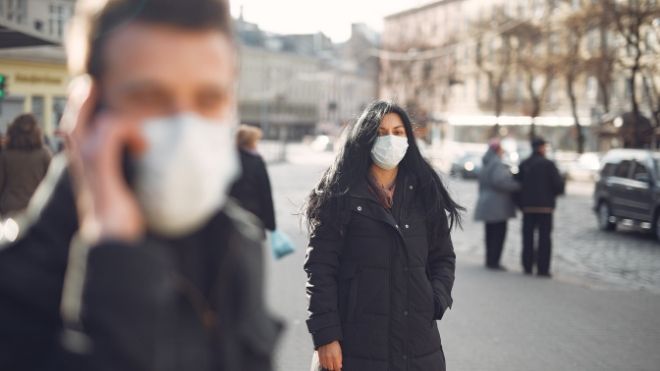 People wearing masks during the COVID-19 pandemic