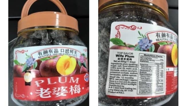 RECALL: Undeclared sulfites in Plums RECALL: Undeclared sulfites in Plums