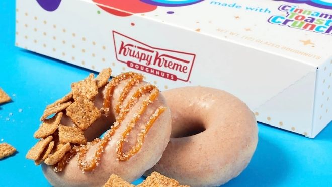 Krispy Kreme has collaborated with Cinnamon Toast Crunch for new donut flavors