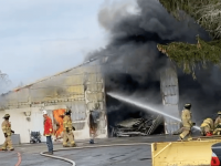 Junius barn destroyed after fire on Saturday (video)