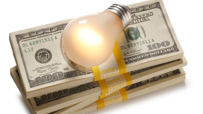 lightbulb with cash representing energy assistance