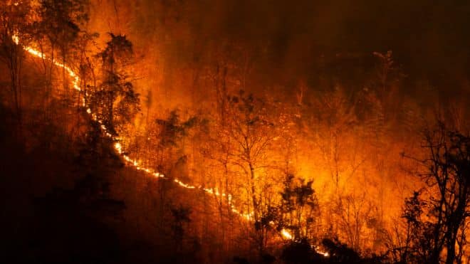 Wildfire continues to spread in Idaho, the Moose Fire, and California, the Oak Fire.