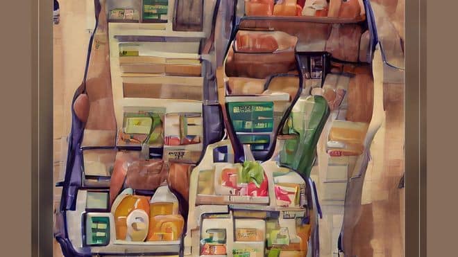 grocery store groceries where people buy online or in store since the pandemic began despite inflation.