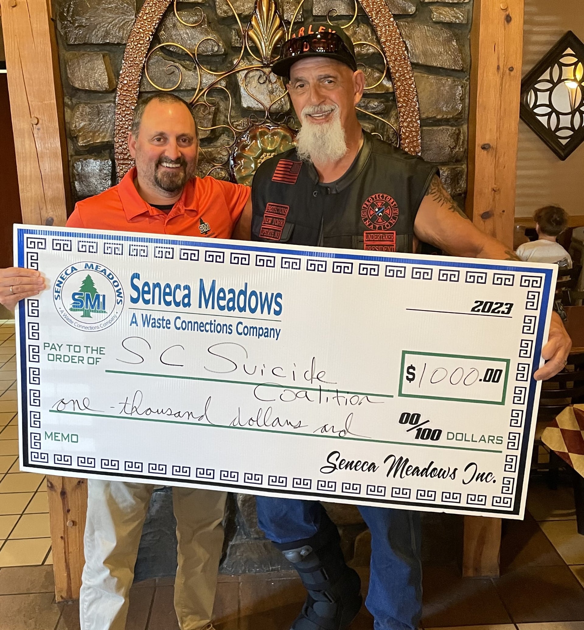 Suicide Prevention Coalition receives donation from Seneca Meadows Suicide Prevention Coalition receives donation from Seneca Meadows