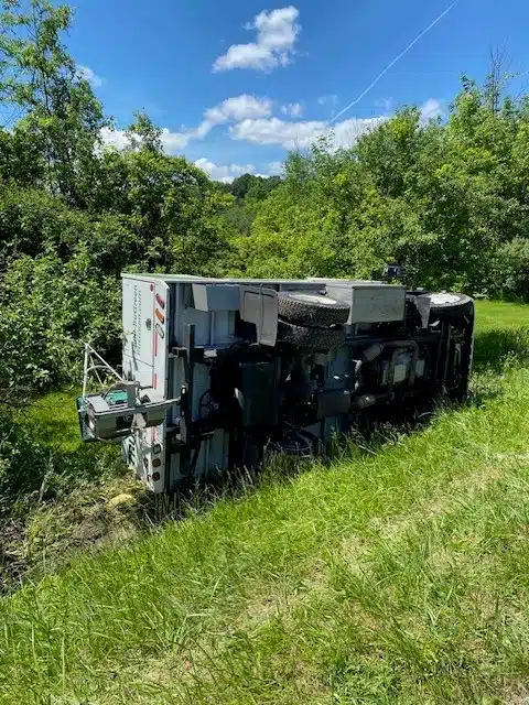 Herbicide truck overturns in Canandaigua prompting HAZMAT response