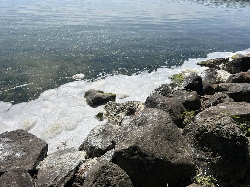 Lake foam spotted on Canandaigua Lake Lake foam spotted on Canandaigua Lake