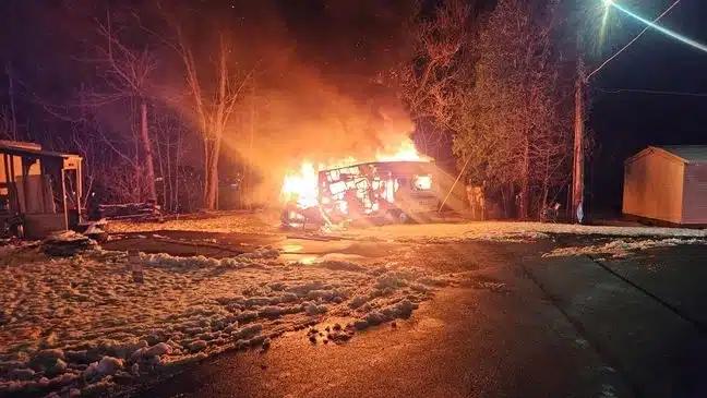Cortland Estates camper fire ruled accidental, total loss Cortland Estates camper fire ruled accidental, total loss