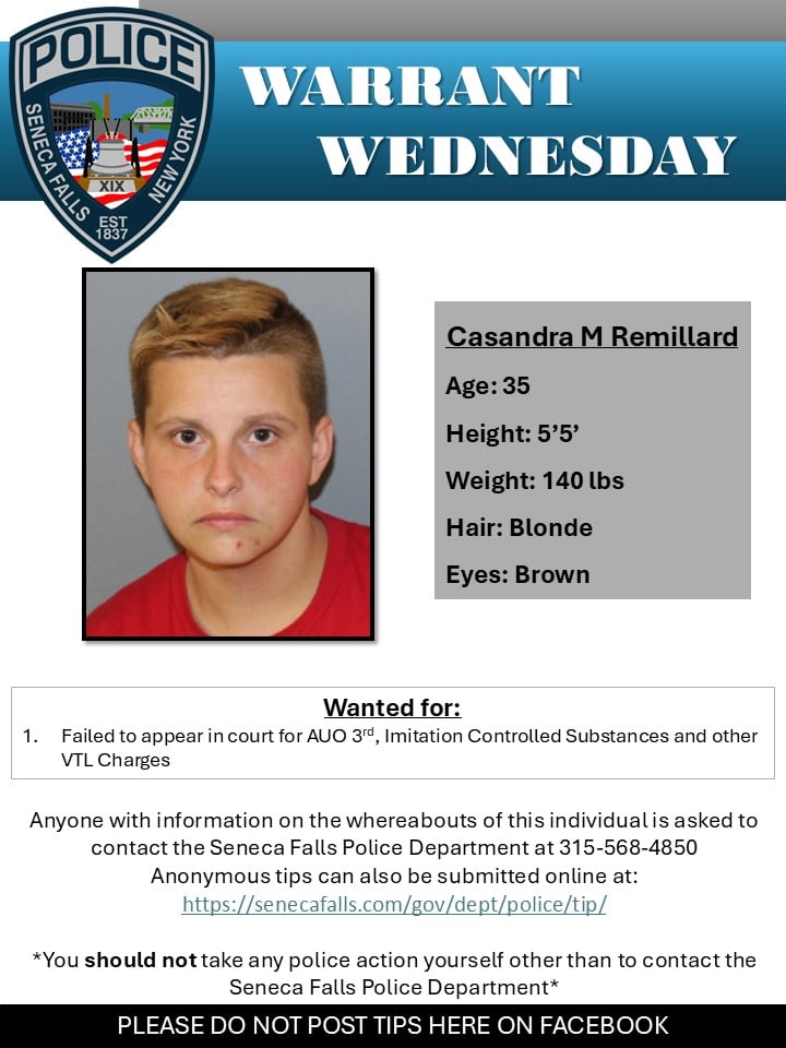 Seneca Falls police seek public’s help in locating wanted individual