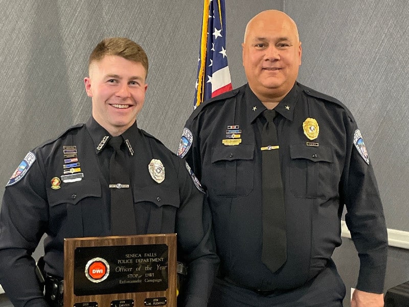 Seneca Falls officer honored again for DWI enforcement