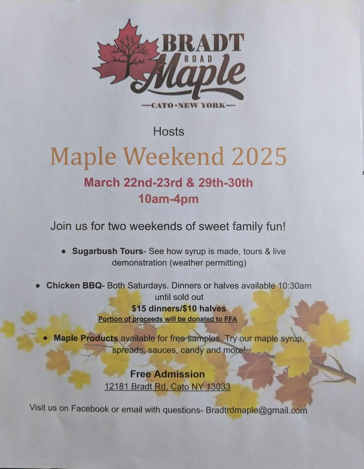 Maple Weekend 2025 coming to Cato this month Maple Weekend 2025 coming to Cato this month