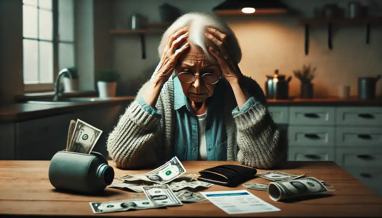 A senior citizen deals with financial trouble