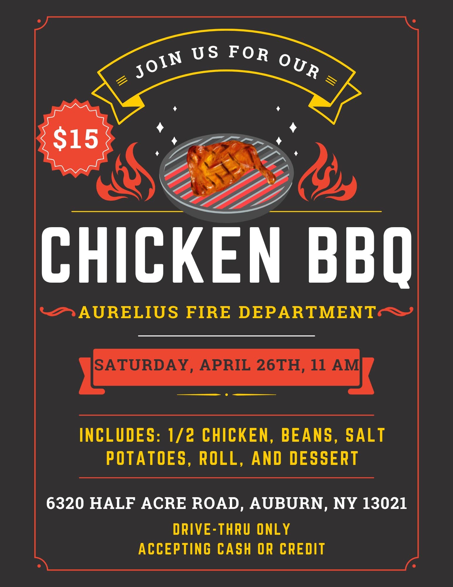 Aurelius Fire Department to host chicken BBQ drive-thru Aurelius Fire Department to host chicken BBQ drive-thru