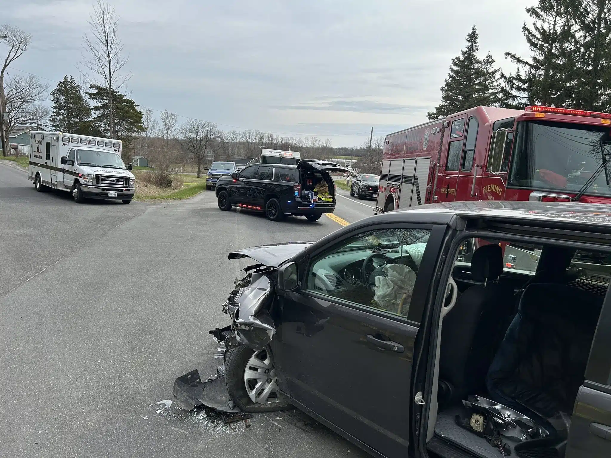One Hurt in Two-Car Crash in Fleming