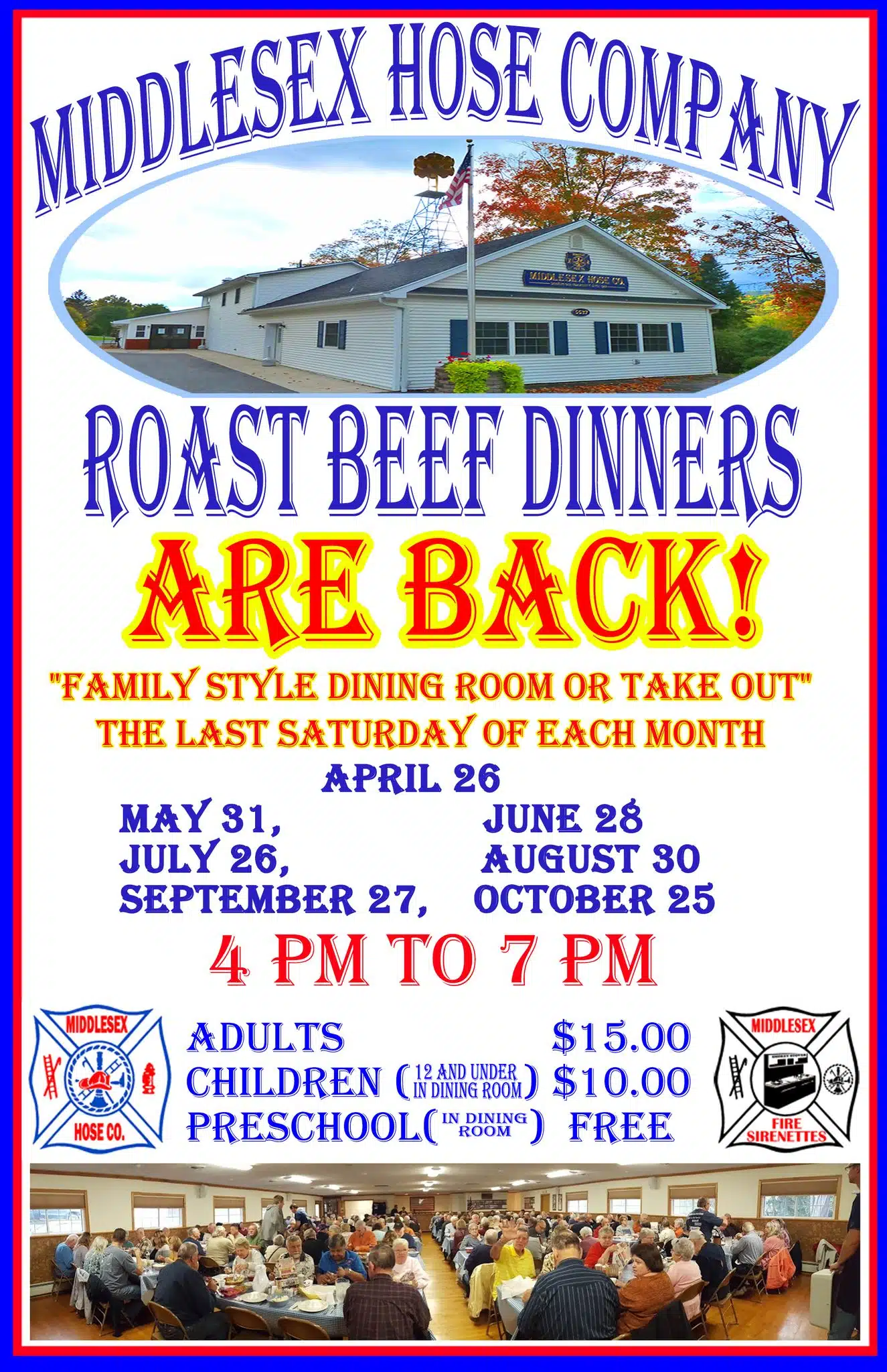 Middlesex Hose Company brings back popular roast beef dinner series Middlesex Hose Company brings back popular roast beef dinner series