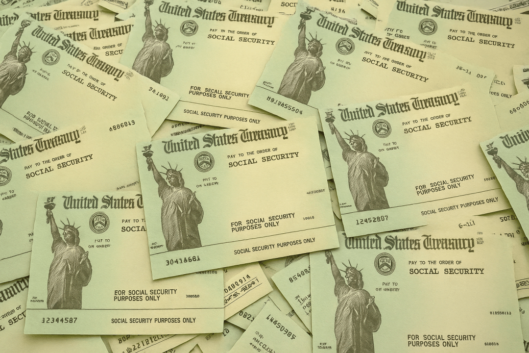 A pile of social security checks.