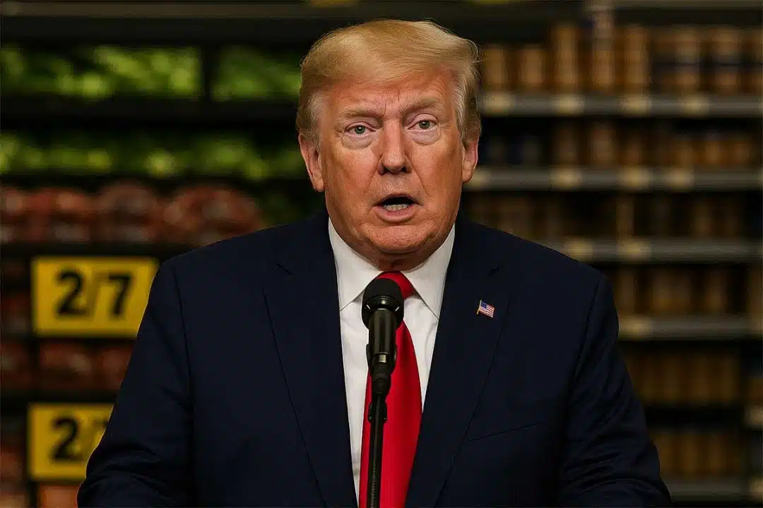 President Donald Trump tariff policies affect grocery prices