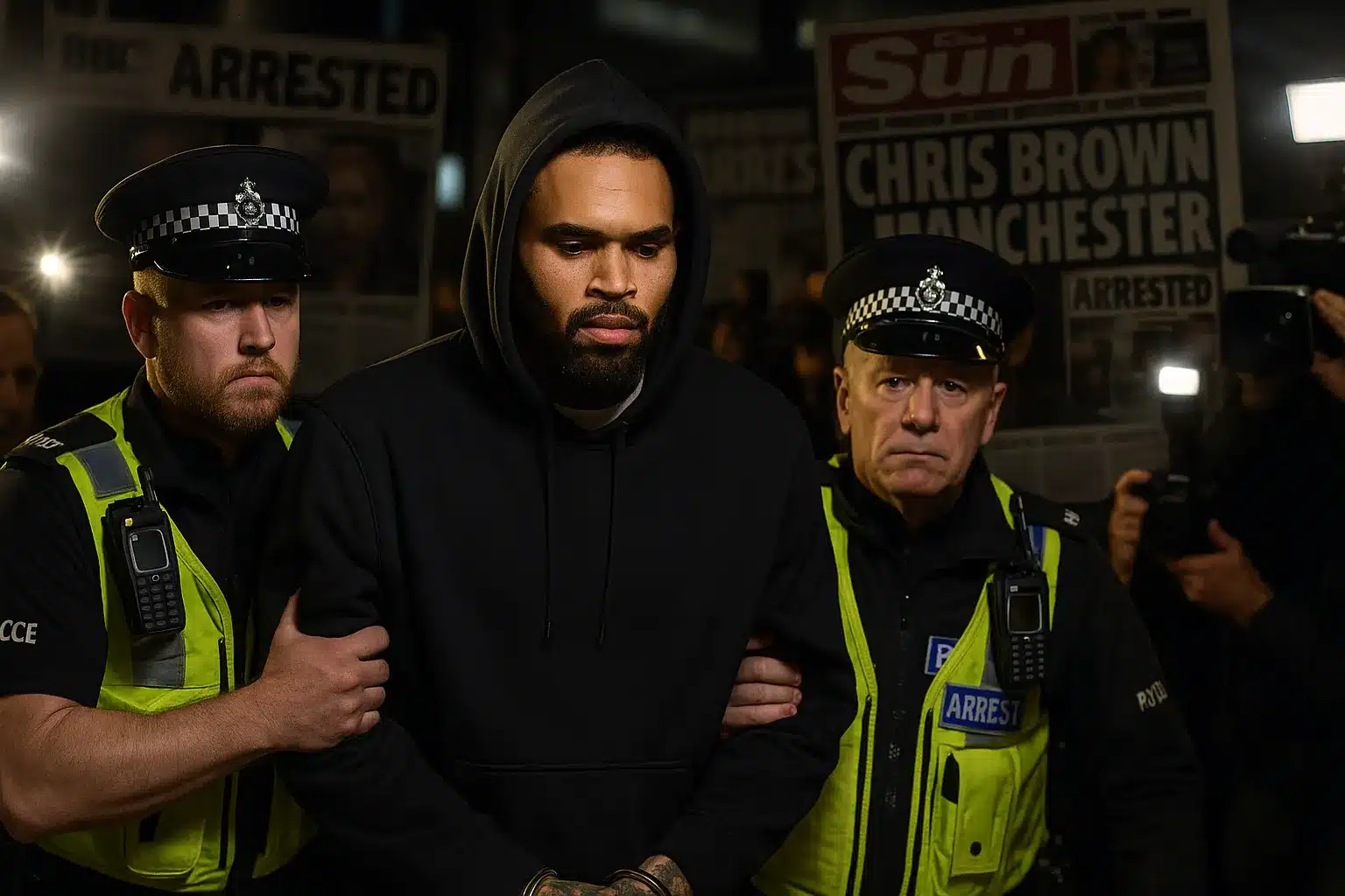 Chris Brown Arrested at Manchester Airport Thursday Chris Brown Arrested at Manchester Airport Thursday