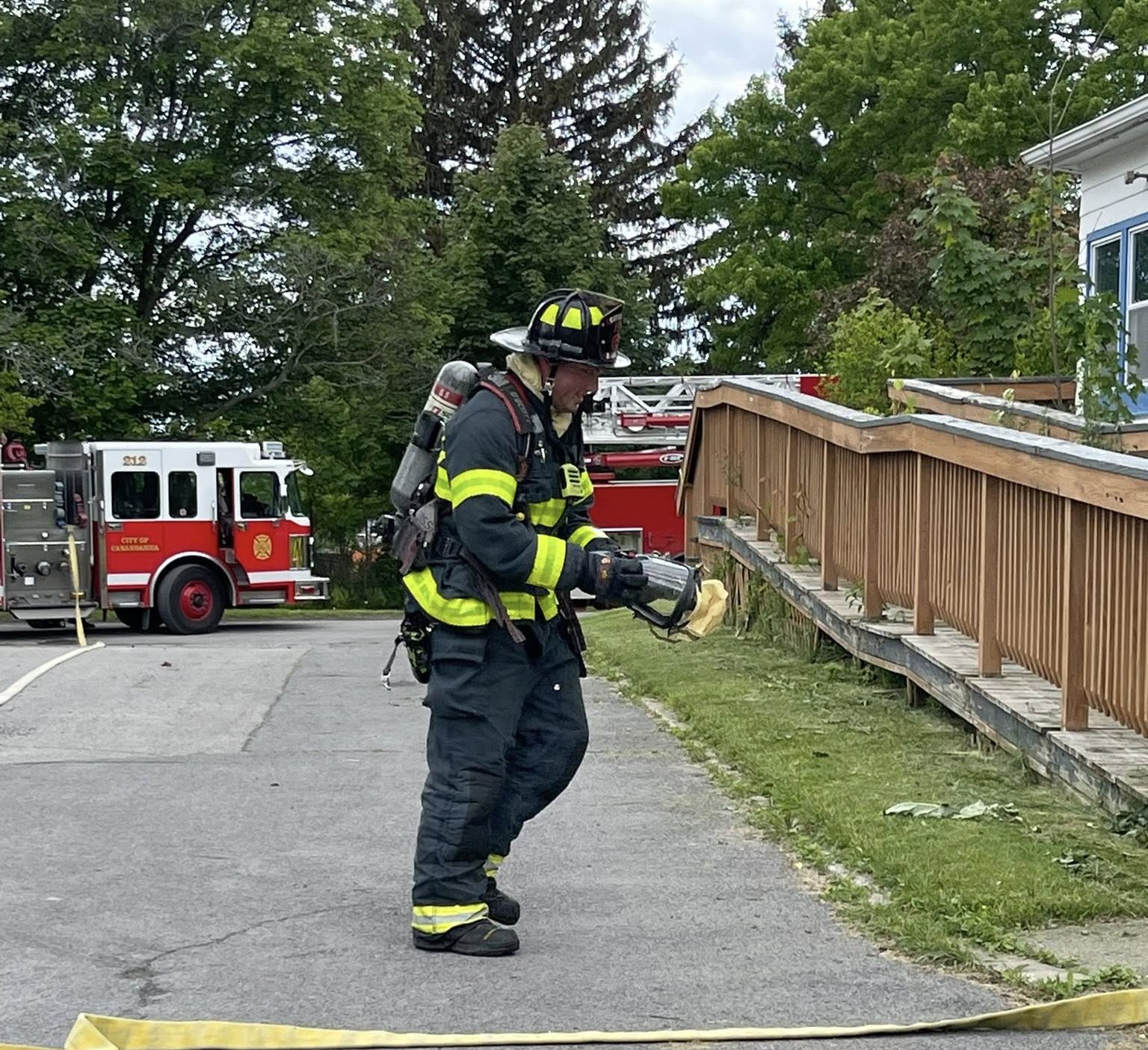 Canandaigua firefighter Ryan Foster departs for North Greece Fire District