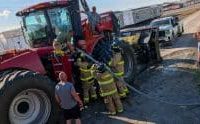 Tractor fire sparks response at Lincoln Dairy in Fleming