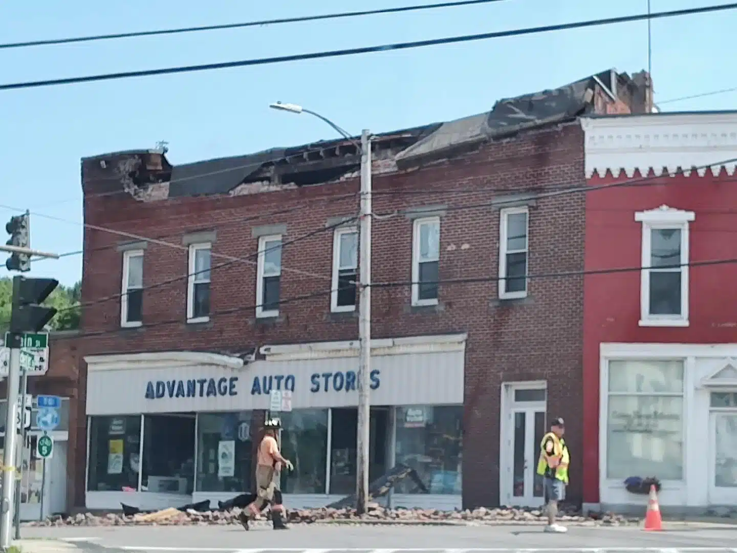Downtown Port Byron building partially collapses, prompting road closure
