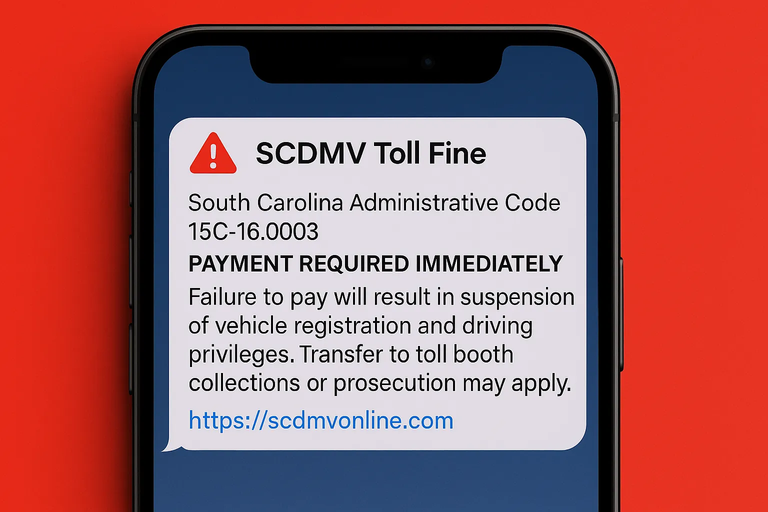 SCDMV Toll Scam: South Carolina Drivers Targeted by Text Scam SCDMV Toll Scam: South Carolina Drivers Targeted by Text Scam