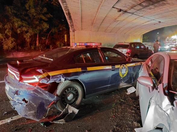 Highway safety warning after NYSP and DOT workers hit in two crashes Highway safety warning after NYSP and DOT workers hit in two crashes