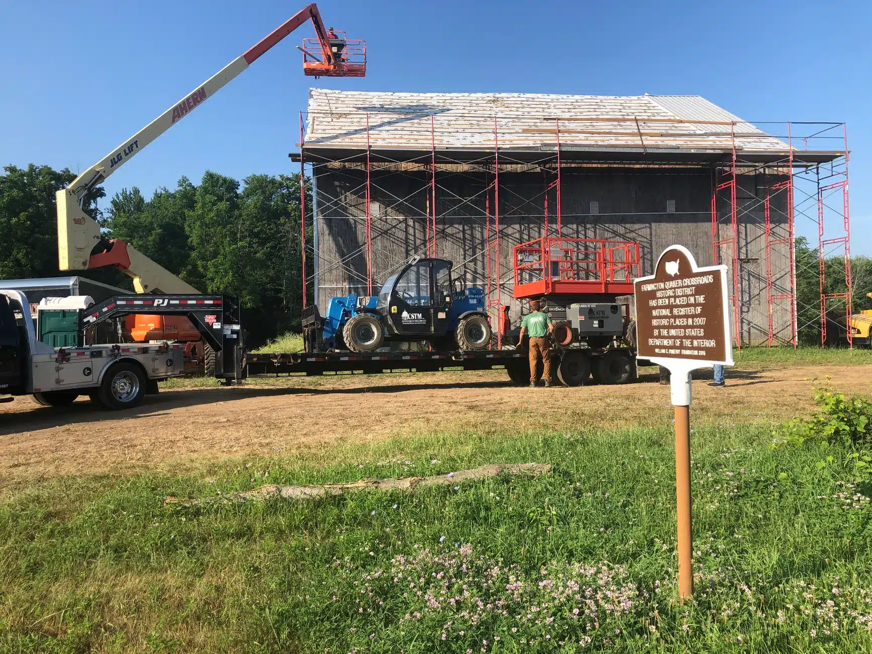 Urgent roof repairs begin at historic Farmington Quaker site Urgent roof repairs begin at historic Farmington Quaker site