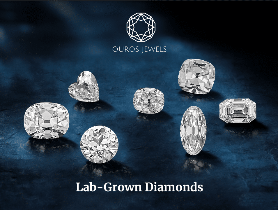 Image showing premium lab-grown diamonds from Ouros Jewels