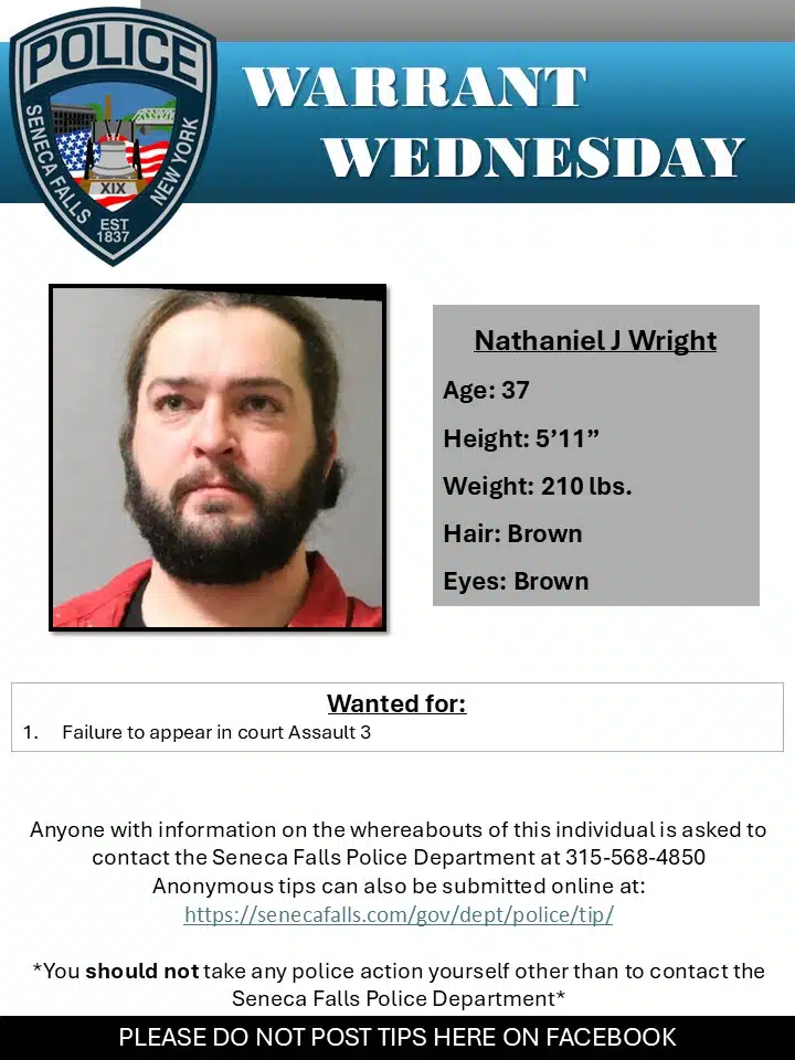 Seneca Falls police seek man wanted for assault Seneca Falls police seek man wanted for assault