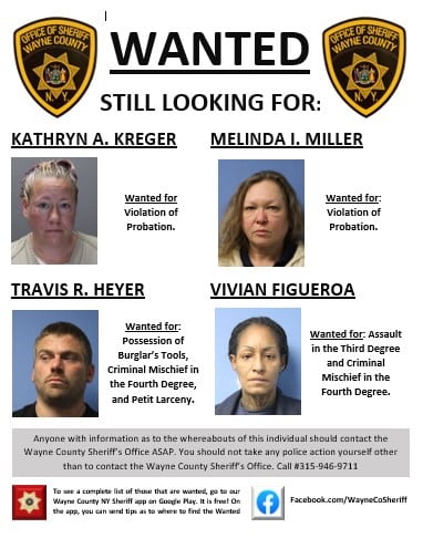 Wayne County Sheriff’s Office seeks public help locating four wanted individuals