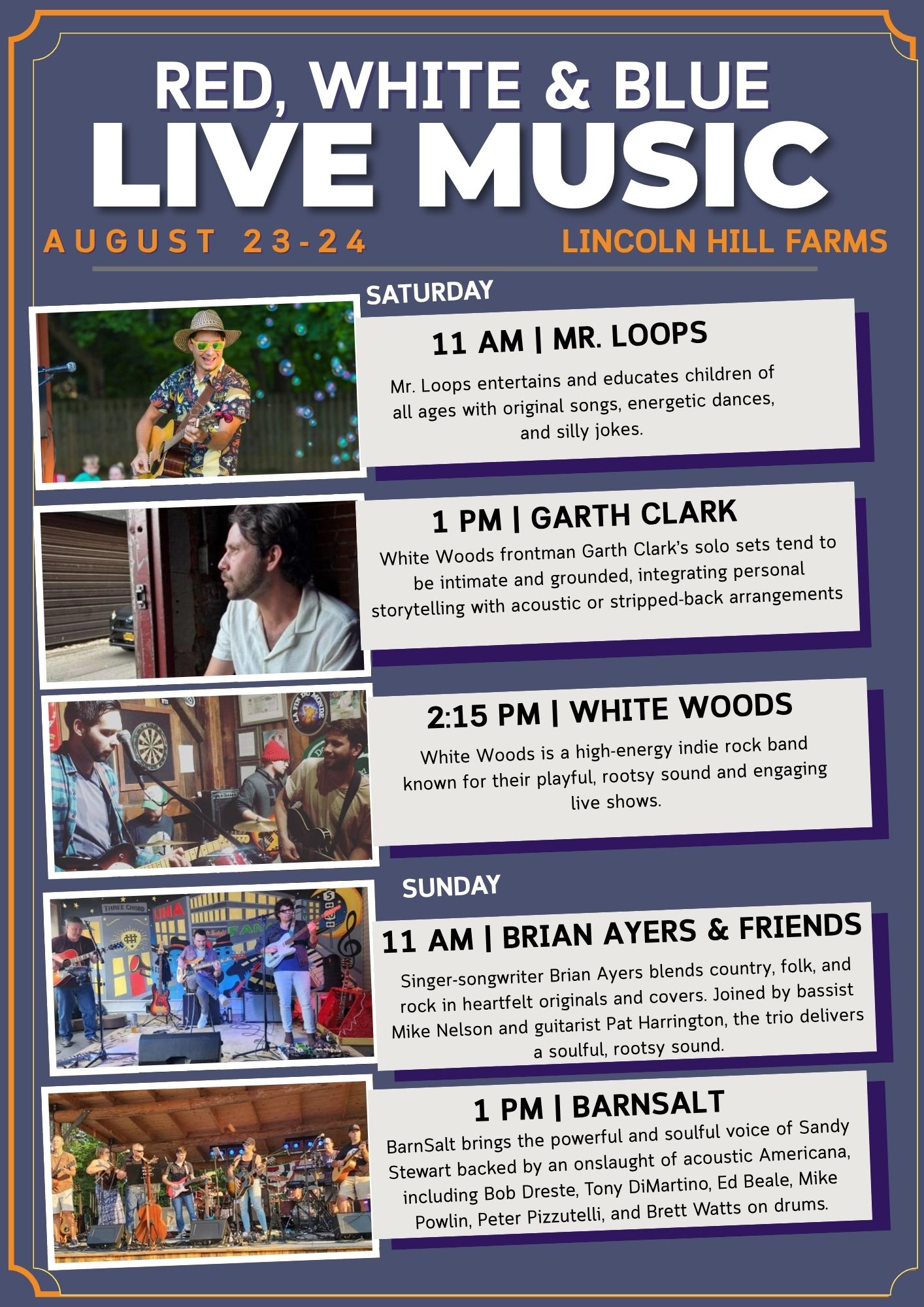 Red, White & Blue Community Celebration at Lincoln Hill Farms to support local Veterans Red, White & Blue Community Celebration at Lincoln Hill Farms to support local Veterans