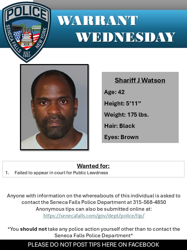 Man wanted in Seneca Falls for skipping court over public
