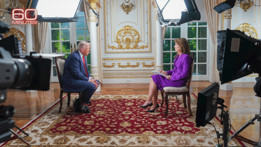 Trump defends tariffs, vows nuclear testing, and claims global peace in “60 Minutes” interview