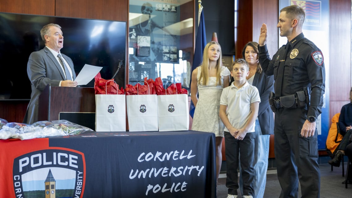 Eric Stickel sworn in as Cornell police chief