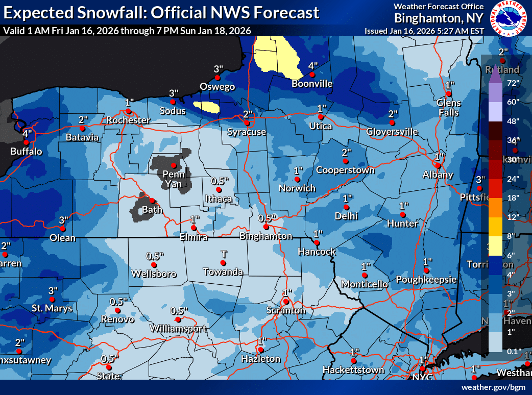 Snow showers return this weekend across Finger Lakes, Central New York