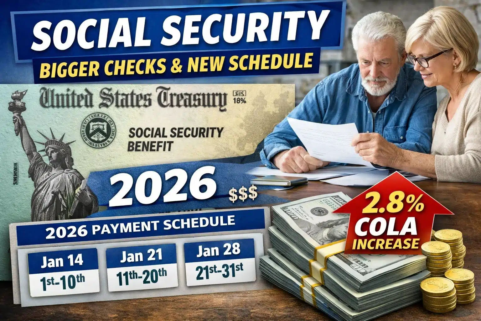 Millions to get new Social Security payment schedule and bigger checks in 2026