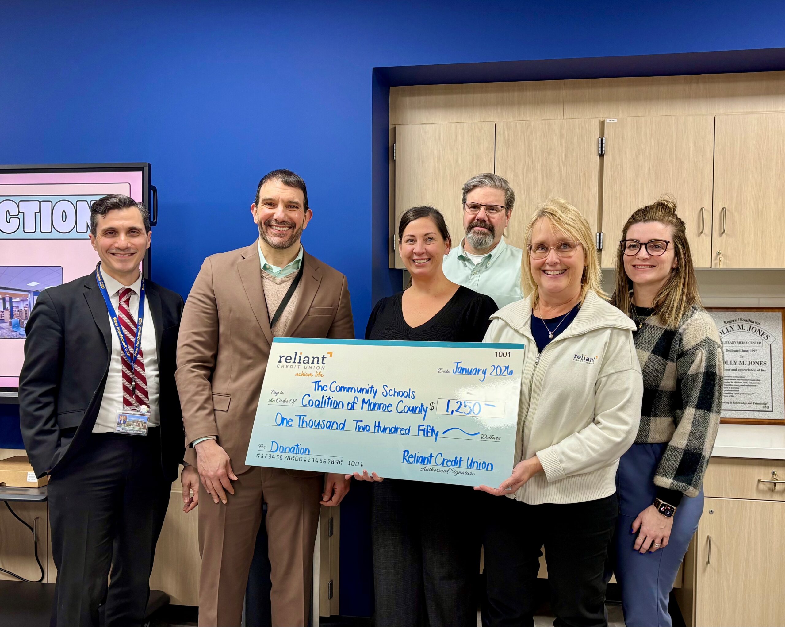 Reliant donates $1,250 to Sodus school coalition