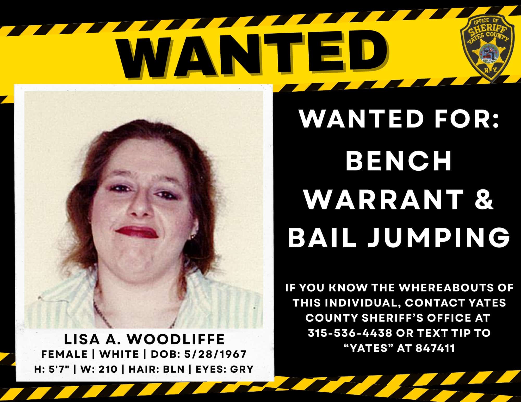 Yates County issues wanted alert for bail jumping Yates County issues wanted alert for bail jumping