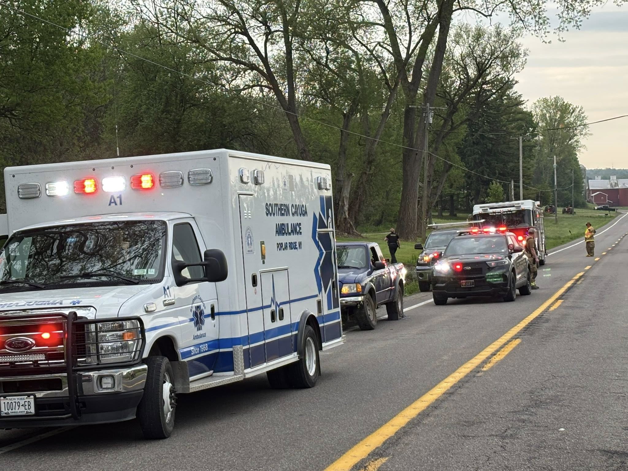 Driver injured after car strikes culvert on Route 34 in southern Cayuga County