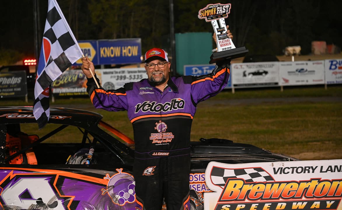 JJ Courcy wins first DIRTcar Pro Stock Series race at Brewerton JJ Courcy wins first DIRTcar Pro Stock Series race at Brewerton