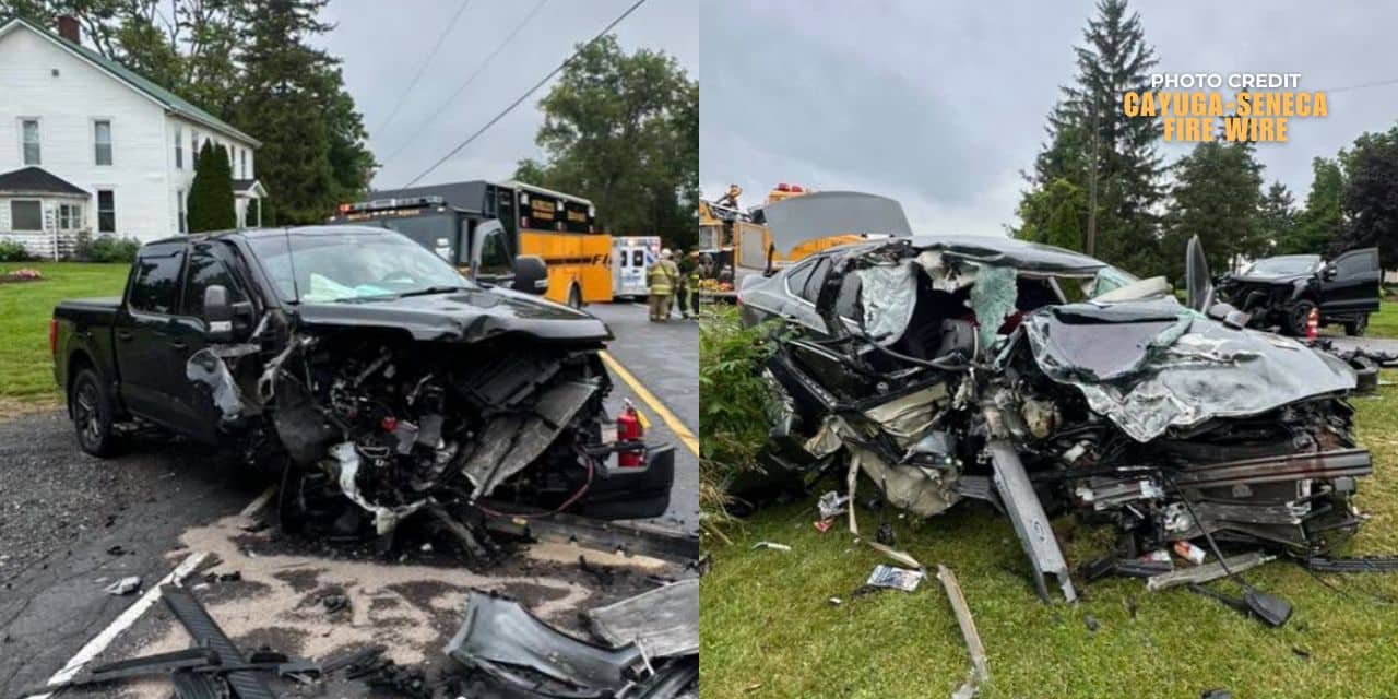 One hospitalized after two-vehicle crash on Turnpike Road in Aurelius