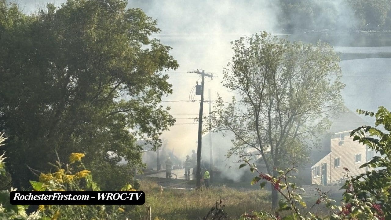 Two homes, garage destroyed in three-alarm Ontario County fire Two homes, garage destroyed in three-alarm Ontario County fire