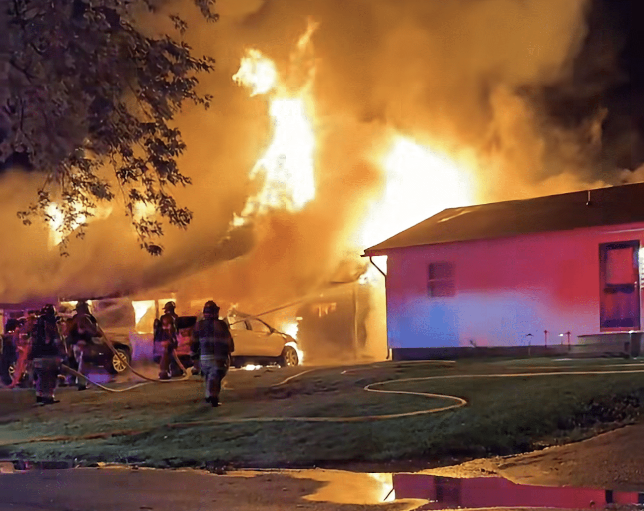 Fire damages Victor home, threatens neighboring house Fire damages Victor home, threatens neighboring house