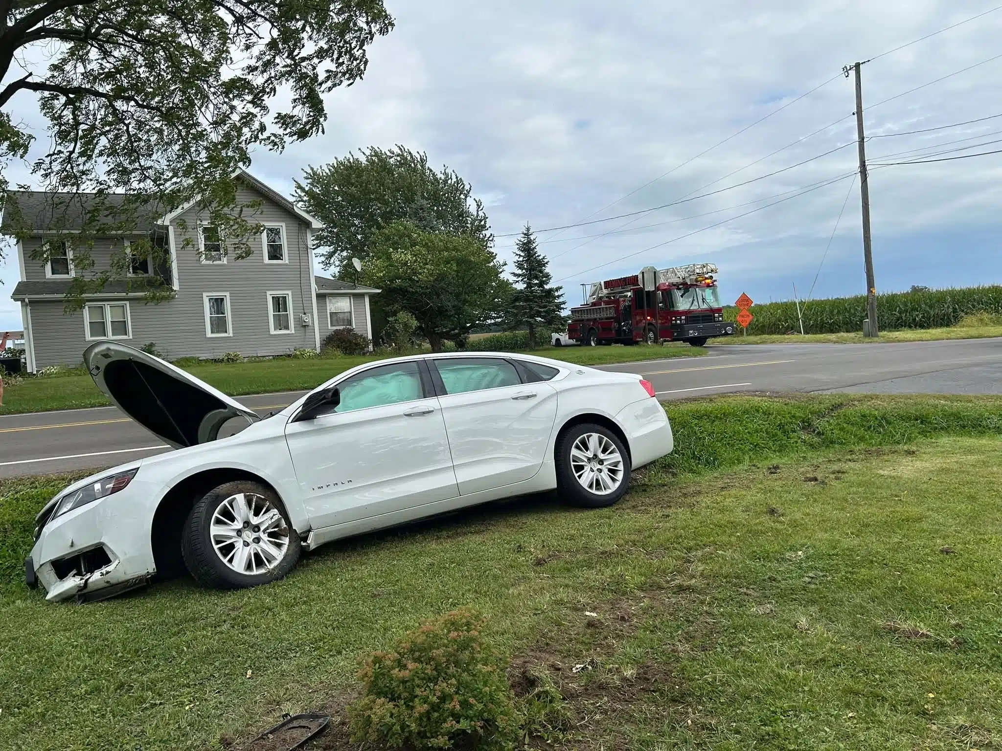 Driver taken to hospital after single-vehicle crash in Fleming