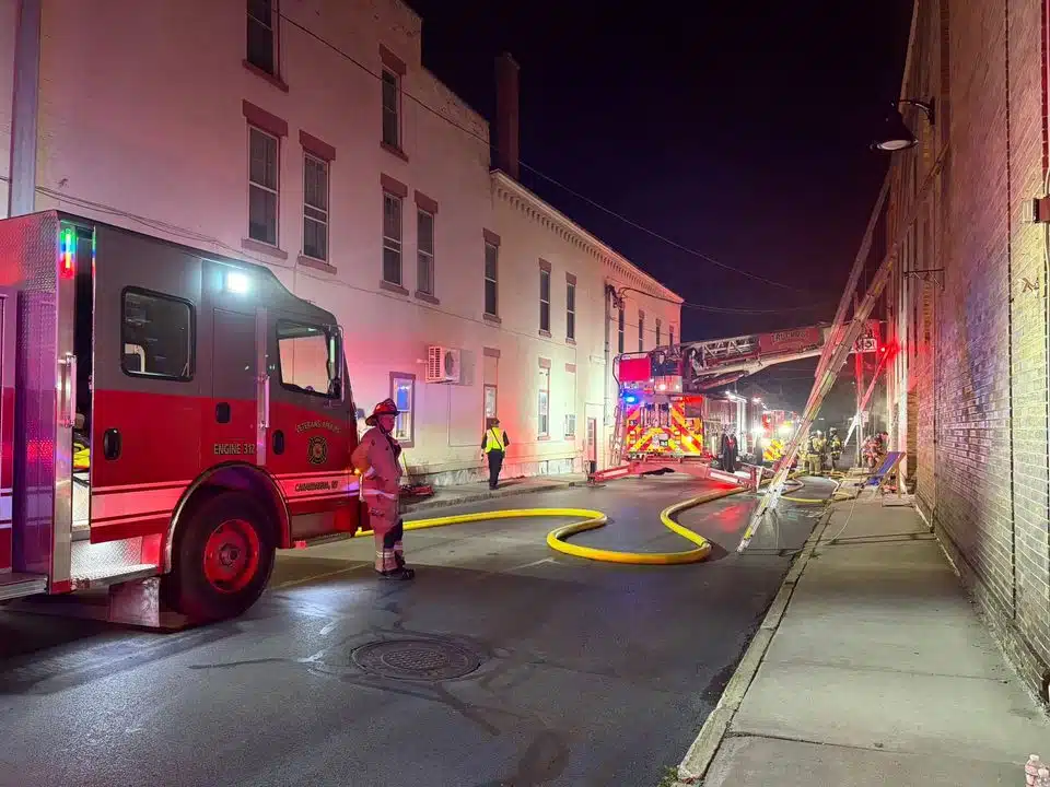 Three-alarm fire forces apartment evacuations in downtown Canandaigua