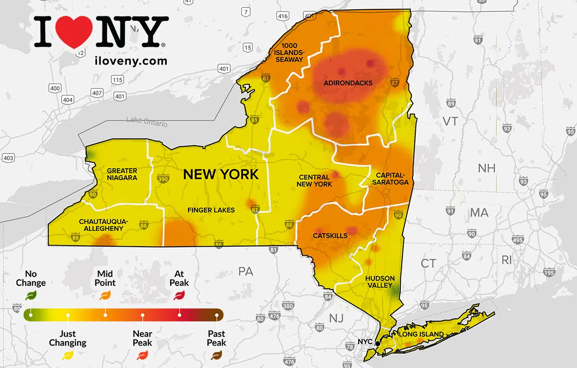 Fall color accelerates in Finger Lakes, led by Cortland and Corning areas