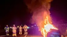 Car fire extinguished near Route 13 in Dryden; no injuries reported